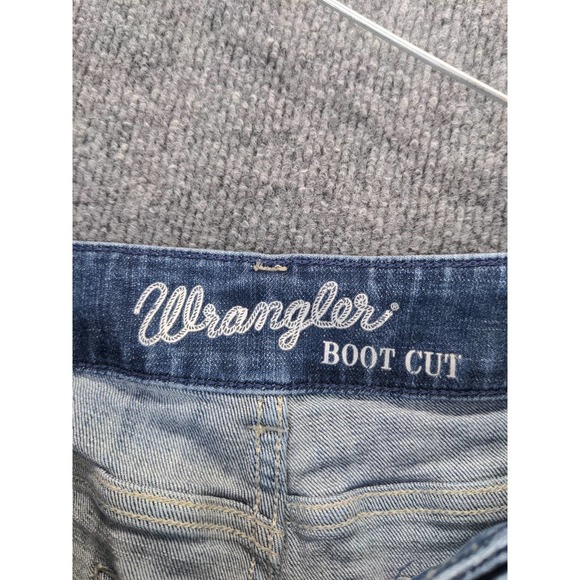 Mens Wrangler Boot Cut Jeans Size 15/32 Blue Denim 17W 30.5 Inseam - Picture 10 of 11